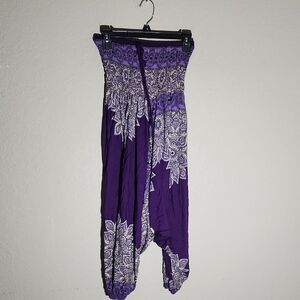 Jiva Purple Paisley Women's Jumpsuit size L/XL SEE MEASURMENTS